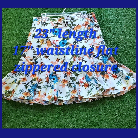 Fit and Flare Pleated Floral Skirt by Investments - Picture 4 of 5